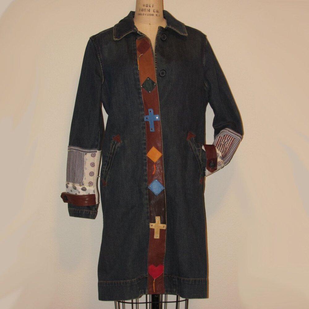 Upcycled Denim Western Duster Coat
